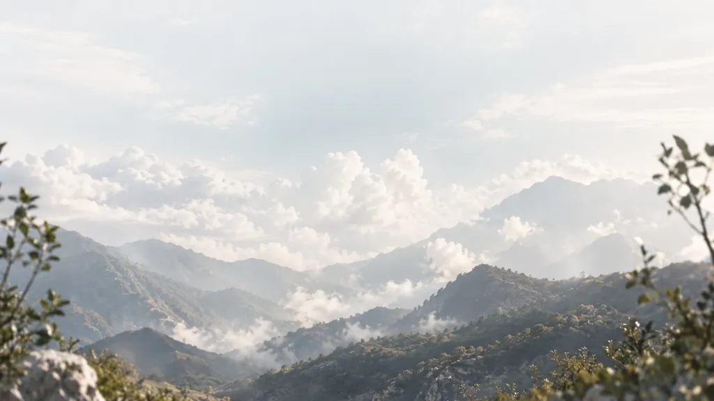 Nebva workflow background - warm mountain landscape